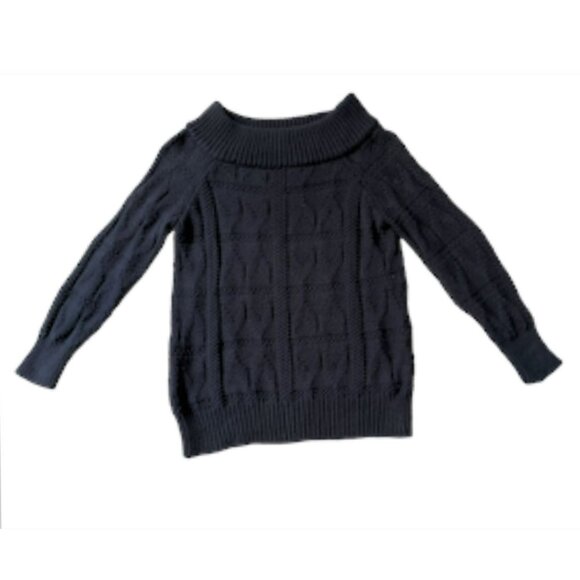 HATCH Maternity Heavyweight Knit Sweater Boatneck Navy Size 1 (2-4) or Small - Picture 3 of 8